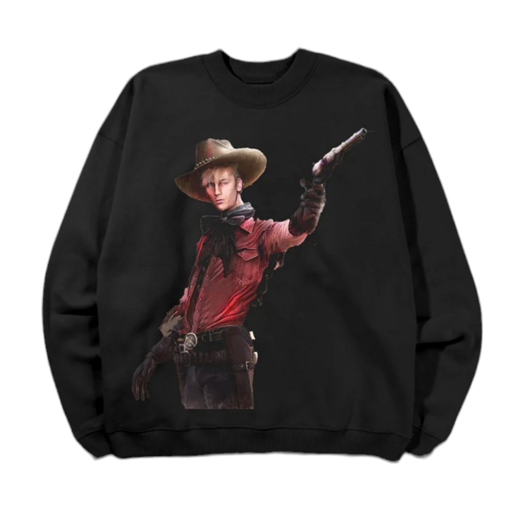 🆕️ Machine Gun Kelly Outlaw Rodeo Houston Crewneck Pullover Sweatshirt - Picture 2 of 9